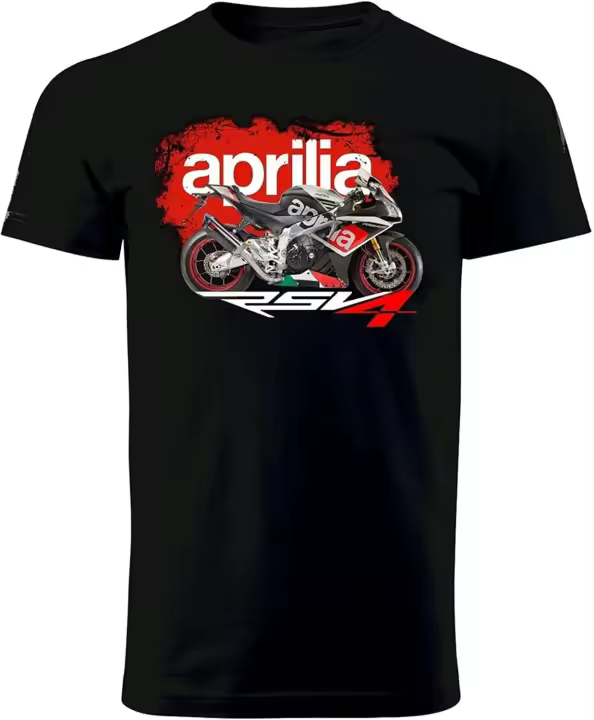 Camiseta de motociclista Aprilia Rsv4 para hombre, camisa informal de algodón, Rsv4 - 1