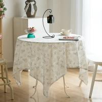 Mantel Vintage de lino y algodón, cubierta de mesa redonda lavable rústica Floral Pastoral para decoración de granja, Picnic, decoración de mesa - details 11