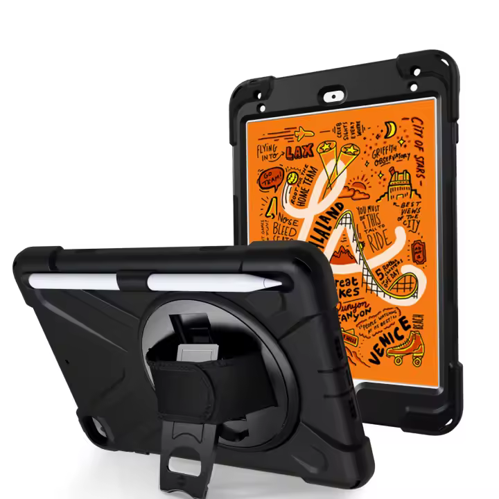 Funda a prueba de golpes con soporte para correa de hombro y banda para la palma para iPad Mini 5, funda para iPad Mini 4 - 1