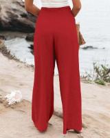Pantalones de chándal para mujer Otoño Cintura elástica Sólido Clásico 90s Pantalones de pierna ancha - details 25