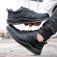 Zapatos de trabajo de seguridad con aislamiento de 6KV para hombres y mujeres, zapatos de cuero negros impermeables, zapatos de cocina antideslizantes, botas indestructibles - details 13