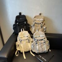 Mochila con cordón para exteriores de estilo coreano, mochila deportiva de nailon de viaje de Color sólido, bolso de hombro impermeable para senderismo de gran capacidad - details 10