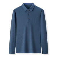 Men's Business Casual Polo Long Sleeve T-shirt Summer Comfortable  Top - details 10