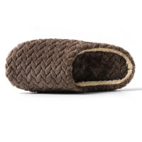 Espina de pescado gamuza interior masculino y femenino parejas hogar zapatillas de algodón térmico. - details 12