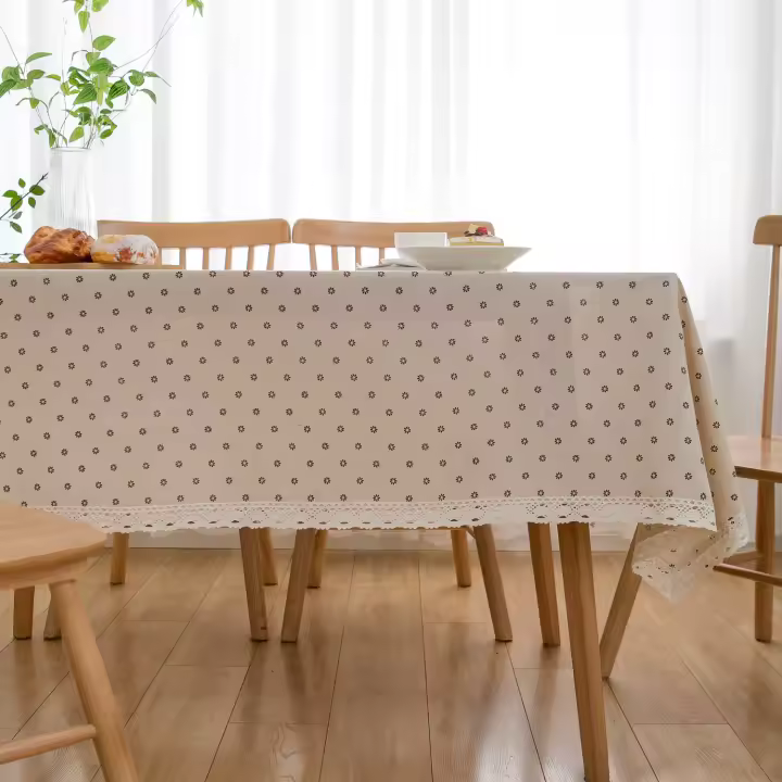 Mantel de algodón y lino para casa, decorativo, tela para mesa de café, mantel de restaurante, mantel cuadrado, rectangular, mantel de mesa de café, tapete. - 1