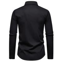 Camisa à manches longues brodée de fleurs pour hommes, chemises décontractées pour hommes, broderie exquise, monocromática, oficina de negocios, fiesta, boîte de noche, printemps - details 12