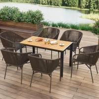 Mesa de comedor para exteriores para 6 personas, rectangular, de metal de aluminio, resistente a todo tipo de clima, mesa de patio con listones de 110x70x73 cm para terraza, patio trasero, césped y jardín - details 23