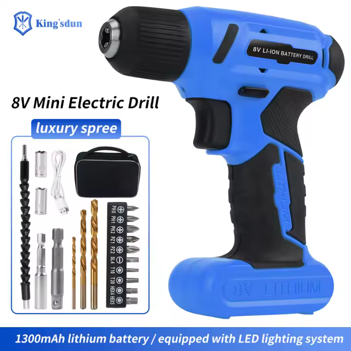 Destornillador Eléctrico 20 en 1 Conjunto de Herramientas Eléctricas Recargables Inalámbrico Con Cabeza Magnética para Trabajos de Bricolaje en Casa - 1