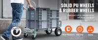 SucceBuy Camión de mano de aluminio, carrito utilitario plegable de alta resistencia, plataforma rodante industrial con ruedas de goma - details 1