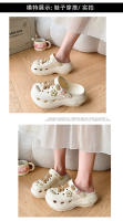 Zapatos con agujeros para niñas, bonitos, aumento de altura, con flores. - details 2