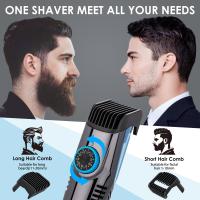 Recortador de barba al vacío para hombres con 20 longitudes y estilos ajustables, recortador de vacío incorporado para bigote, patillas, vello facial, recortador de bigote recargable - details 1