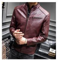 Nueva chaqueta de cuero para hombre, moda delgada de motocicleta juvenil, PU, de otoño e invierno - details 30