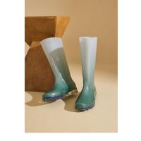 Zapatos De Lluvia Moda Gradiente Botas De Lluvia Altas Mujeres Invierno Acolchada Caliente Compras Camping Atrapar El Mar Zapatos De Vadeo Rural - details 23
