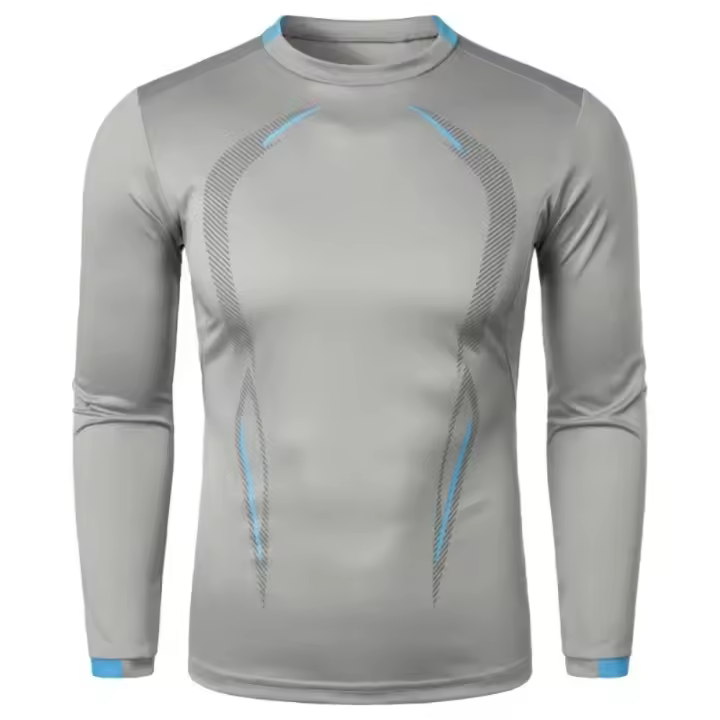 Ropa de entrenamiento físico de secado rápido de manga larga para hombre de otoño, camiseta deportiva ligera y transpirable para exteriores para hombre - 1