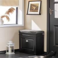 Banco Zapatero con Asiento Organizador de Zapatos Negro para Salón Ancho de 61cm, Profundidad de 24cm, Altura de 51cm - details 6
