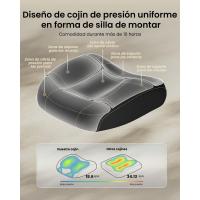 Oficina Ergonómica con Cojín de Muelle de 10 CM, Soporte Lumbar, Apoyabrazos y Reposacabezas Ajustable - Silla Escritorio Cómoda (Negro) - details 4