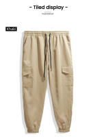 Pantalones de hombre de talla grande para las cuatro estaciones con múltiples bolsillos, diseñados en tejido de sarga, ideales para salidas informales. - details 15