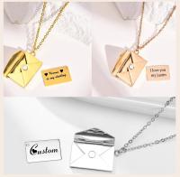 Collar con colgante de libro de pareja, cadena de suéter con forma de libro de amor personalizado, regalo - details 4