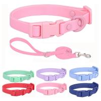 Conjunto de correa de Collar ajustable para perro, correas elásticas de PVC impermeables, Combo de collares para mascotas, hebilla de liberación rápida, correas suaves lavables para perros - details 0