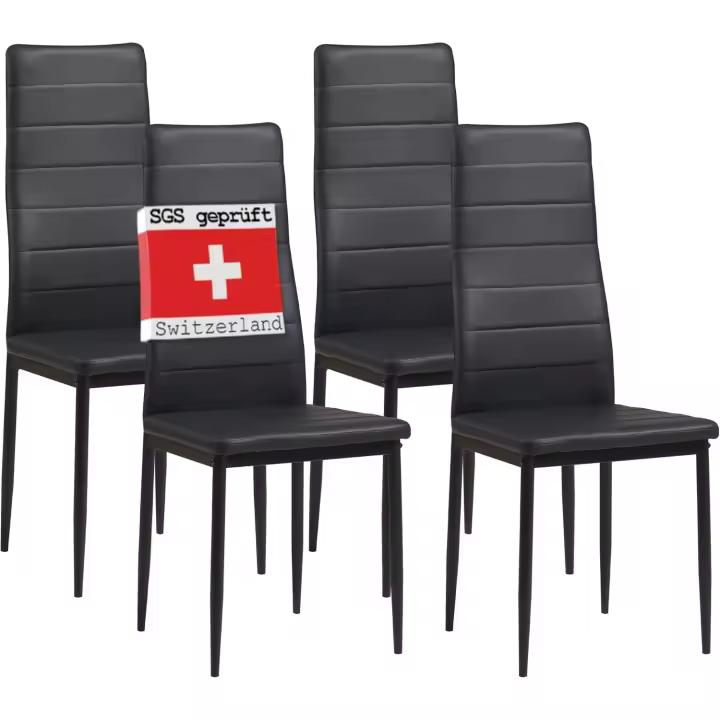 Conjunto de Silla de Comedor Moderno con Respaldar Cojín de Piel Suave, Duradero, Fácil de Limpiar - 1