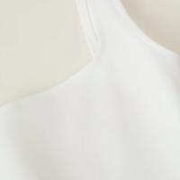 PB & ZA 2025 novedad de verano Costuras holgadas cuello cuadrado casual versátil camisola simple tops ropa de mujer - details 13