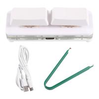 Teclado de atajo personalizado de 2 teclas, USB, eje mecánico intercambiable en caliente, cable para entrar en el espacio, teclado de corte de pantalla personalizado, blanco - details 0