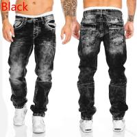 Pantalones Vaqueros Negros para Hombre Pantalones Ajustados Informales Grises de Alta Calidad - details 2