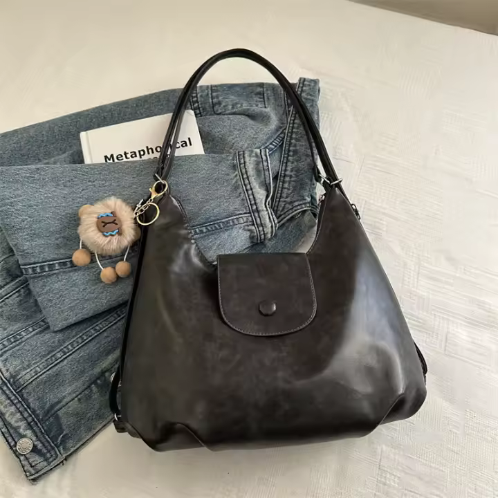 Mochila, nuevo estilo, gran capacidad, bolso, bolso de mano, un solo hombro, doble hombro, retro, moda urbana, PU - 1
