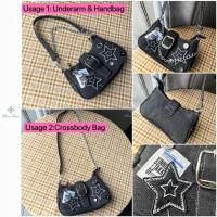 Bolso de hombro pequeño de lona con forma de estrella para mujer con estilo moderno. - details 1