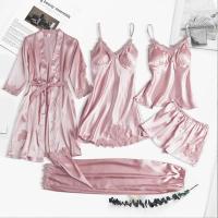Conjunto de Noche de Seda con Encaje de Satén Camisón de Noche con Cuello en V - details 0