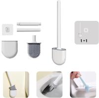 Cepillo De Inodoro De Silicona Con Mango Largo Y Soporte Para Secado Rápido Accesorio De Baño Flexible Y Ecológico - details 1