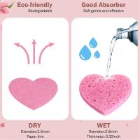 Esponjas faciales comprimidas con forma de corazón, almohadillas de limpieza Facial Natural, 100 unidades - details 1