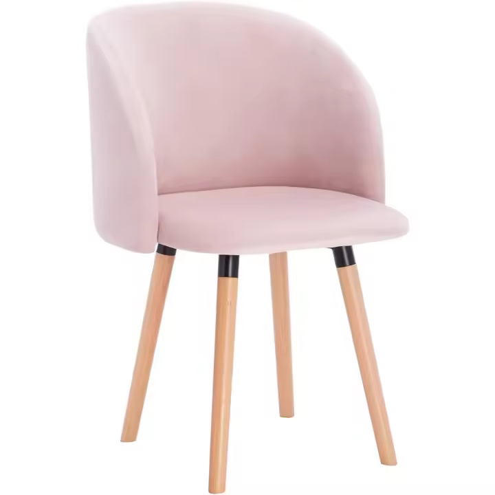 Terciopelo, Sillón Ergonómico con Respaldo y Brazos para Salón y Dormitorio, Estilo Nórdico, Patas de Madera - 1