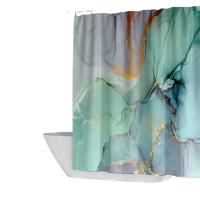 Cortina de Ducha Abstracta Efecto Moderna Cortina de Ducha Anti Moho Impermeable Poliéster Lavable Cortina de Baño con Ganchos 180x180cm - details 0