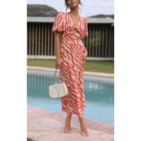 Vestido Informal para Mujer Corte en A, Cintura Alta, Cuello en V, Sexy, Bohemio, Vestido Midi de Verano con Mangas Abullonadas, Elegante Vestido de Fiesta Vintage 2025 - details 9