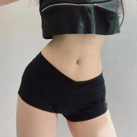 Pantalones cortos deportivos ultracortos, Shorts de Ballet negros, ajustados, de cintura baja, sencillos, informales, para Fitness, para correr, accesorios deportivos - details 5