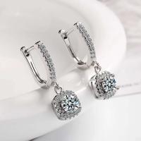 Moissanita HIE de 2 quilates para mujer, diamantes hechos en laboratorio, plata pura, pendientes, joyas exquisitas - details 1