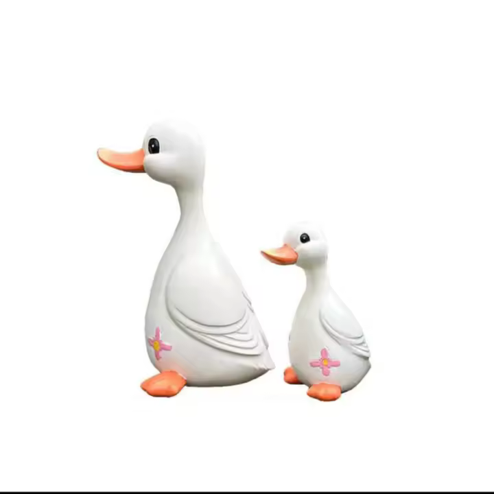Adorno de pato de resina para manualidades, estatua de patos de dibujos animados, artesanía creativa, escultura de Animal, gabinete, 2 uds. - 1