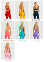 SHINBENE-Sujetador deportivo con tirantes para mujer, sostén deportivo con escote en V, espalda cruzada, acolchado, entrenamiento, Yoga - details 4