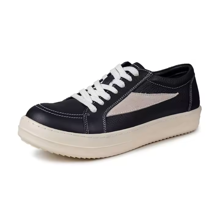 Zapatos de moda para hombres Pequeño triángulo casual Suela gruesa Estilo americano negro y blanco - 1