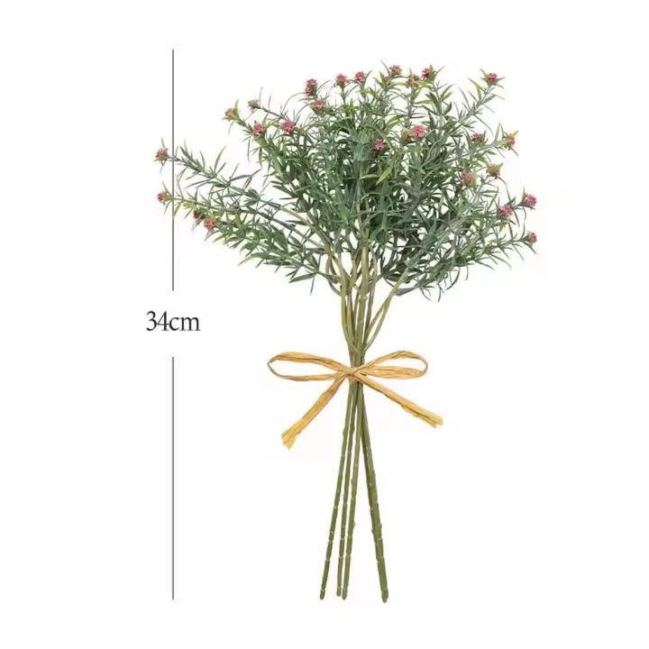 Plantas artificiales de plástico para decoración de habitación, Gypsophila Artificial de romero, Gypsophila, respiración Real, hecha a mano, 5 piezas - 1