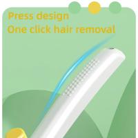 Peine para depilación de mascotas con botón de liberación, peine con pasador plano, cabezal giratorio de 360 grados, removedor de pelo para perros, mango ergonómico para desenredar - details 5