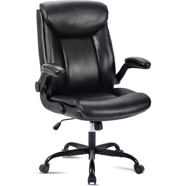 Silla Oficina Tela, Silla de Oficina ergonómica para computadora Silla de Trabajo Giratoria con Reposabrazos Abatible, Altura Ajustable, cómoda para Juegos en la Oficina en el Hogar (Gris) - 1