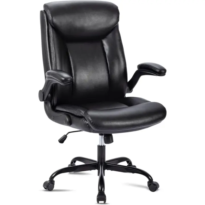 Silla Oficina Tela, Silla de Oficina ergonómica para computadora Silla de Trabajo Giratoria con Reposabrazos Abatible, Altura Ajustable, cómoda para Juegos en la Oficina en el Hogar (Gris) - 1