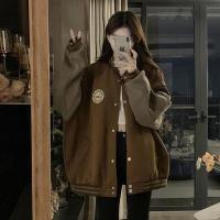 Chaqueta de béisbol de estilo perezoso para mujer, Chaqueta de felpa gruesa, holgada, estilo Retro, Otoño e Invierno - details 5