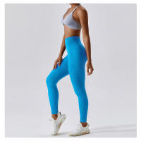 FREES COPES Pantalones deportivos de cintura alta sin costuras para correr y hacer ejercicio, leggings de yoga sin costuras - details 1