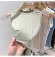 Zjaiss 2025 Camisetas de Algodón Cuello Básico Verano Blanco Negro Deportivo Vestido de Hombro Descubierto Verde para Mujeres - details 9