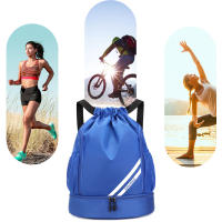 Mochila con cordón, bolsa de cuerda resistente al agua con bolsillos de malla para fútbol, baloncesto y exteriores - details 3