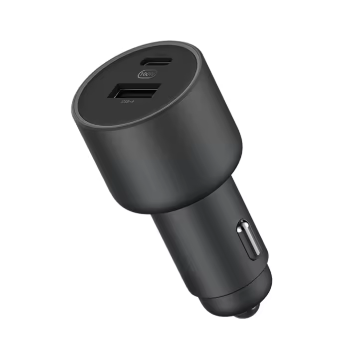 Cargador De Coche Xiaomi De Carga Rápida Versión 1A1C 100W Carga Rápida USB-C 100 W MÁX./USB-A, Salida De Puerto Dual USB-C/pantalla De Iluminación Colorida En Forma De Anillo - 1