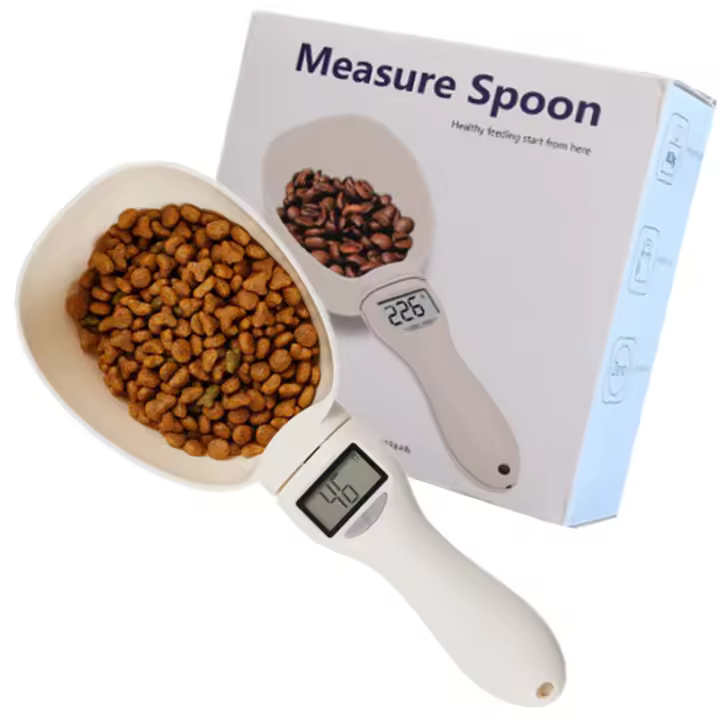Báscula de Alimentos para Mascotas Herramienta de Medición Electrónica para Perro y Gato Cuchara de Medición para Cocina con Pantalla Digital Display 250ml Material Plástico Dangerous Goods: Normal goods con batería - 1